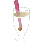 Bubbly drink with straw in glass vector image