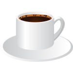 Vector clip art of coffee cup with a saucer