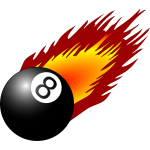 Ball with flames vector graphics