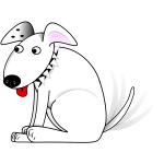 Dog seated vector illustration