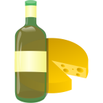 White wine and cheese icon vector graphics