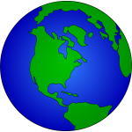 Blue and green globe
