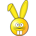 Spring bunny with yellow ears vector clip art
