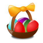 Vector illustration of basket of eggs