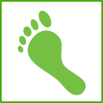 Eco carbon footprint vector icon