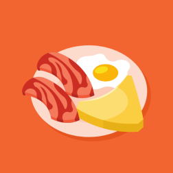 Eggs and bacon for breakfast