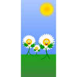 Dancing daisies vector illustration