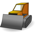 Vector drawing of yellow bulldozer