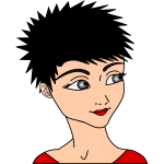 Vector graphics of girl with spiky short hair
