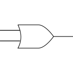Vector drawing of "or" electronics logic symbol