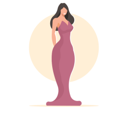 Elegant Woman in Evening Dress