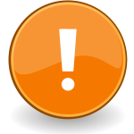 Vector drawing of exclamation mark in orange circle