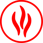 Flammable item logo color illustration