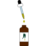 Bottle dropper with liquid container color illustration