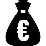 Euro money bag vector