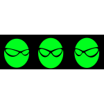 Green monsters with glasses