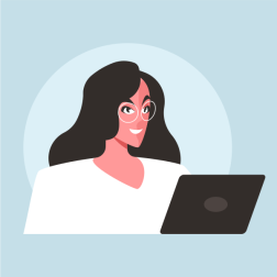 Woman Working on a Laptop-1791797728