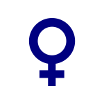 Vector image of dark blue gender symbol for females