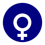 Vector clip art of gender symbol for females on blue background
