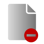 Grayscale delete file icon vector clip art
