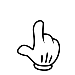 Finger pointing nog in black and white image
