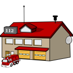 Vector clip art of fire house