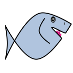Cartoon blue fish