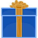 flat blue giftbox