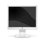 White flat screen LCD monitor vector image