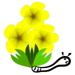 flor amarela e a lagarta