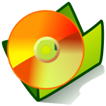 Vector illustration of orange CD folder icon