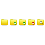 Vector drawing of selection of yellow folder icons