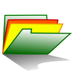 Vector clip art of multi colored PC folder icon