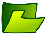 Vector image of green bent folder icon