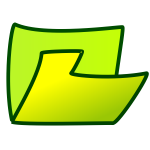 Vector illustration of freehand drawn green folder icon