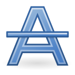 Blue letter A with strike through vector clip art