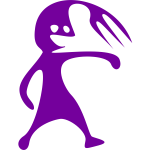 Purple comic figure