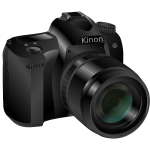 Photorealistic vector image of a black professional camera
