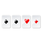 Vector graphics of set of glossy gambling cards