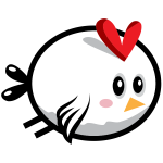 Cartoon vector image of white bird