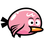 A pink bird from a video game