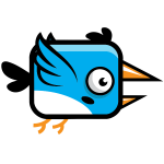 Illustration of blue bird with big beak