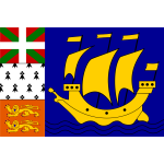 Saint Pierre and Miquelon region flag vector clip art