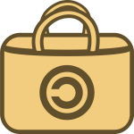 Simple shopping bag vector logo