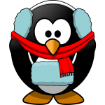 Vector graphics of penguin in winter clothes
