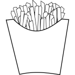 French fries line art vector graphics