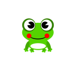 Vector drawing of bright green happy frog