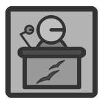 Vector clip art of gray PC document presentation file icon