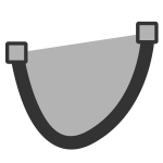 Closed quadric bezier curve icon