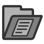 Vector drawing of gray PC writing document folder icon